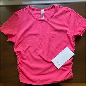 Lululemon “All It Takes” Tee- Ribbed Nulu, Glaze Pink, Size 8- New with tags